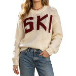 Letter round neck pullover sweater