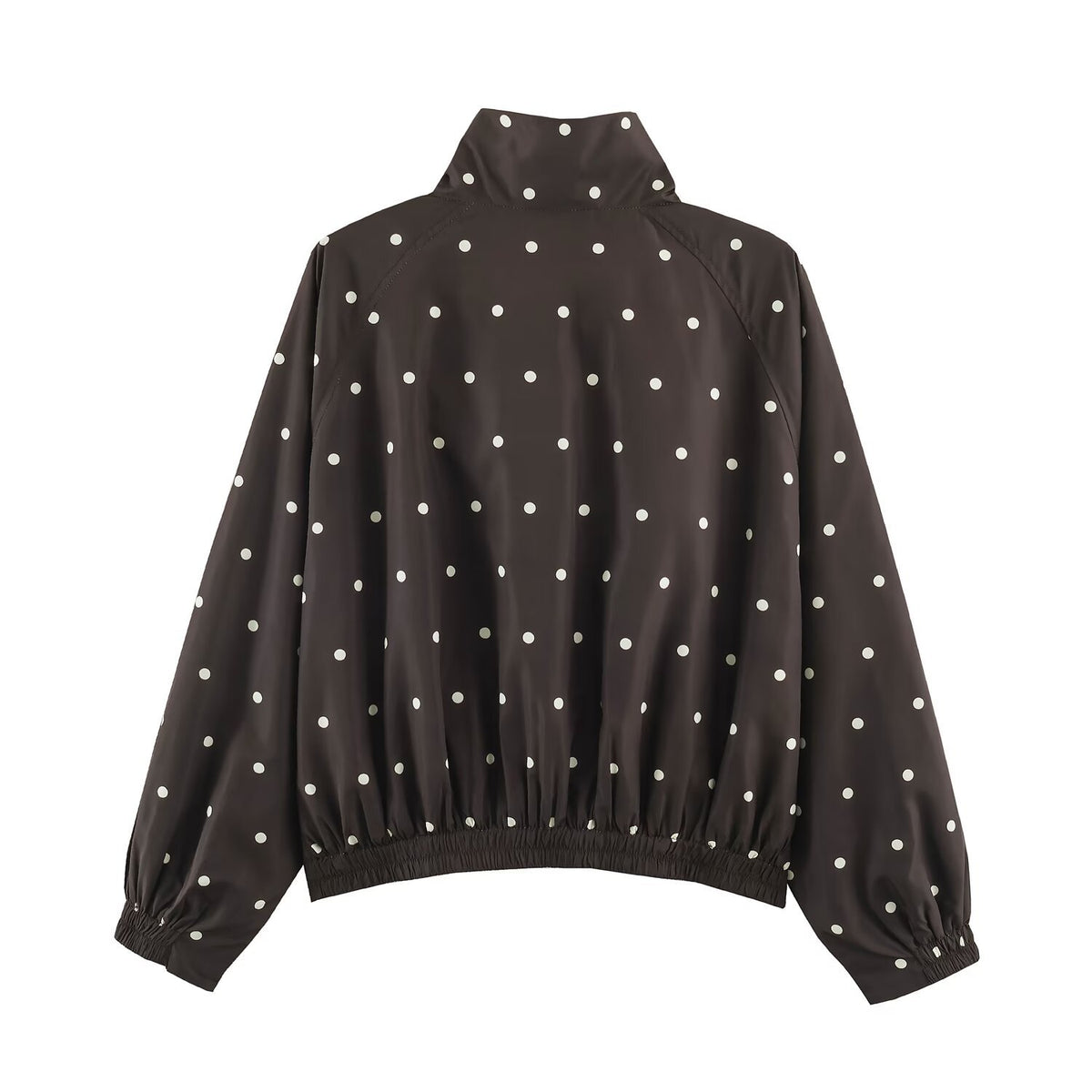 Polka dot stand up collar jacket