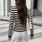 Striped slim fit sweater for women