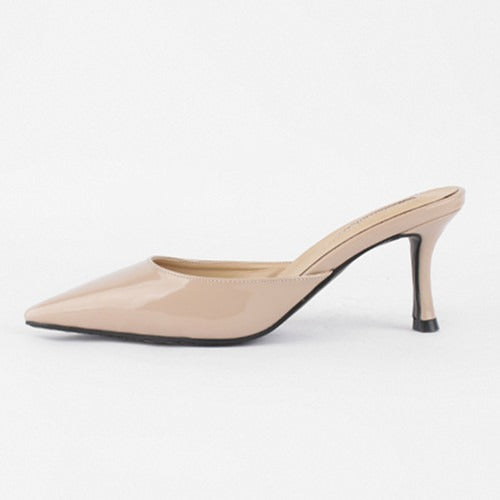 Zapatos destalonados para mujer con punta fina y tacón medio