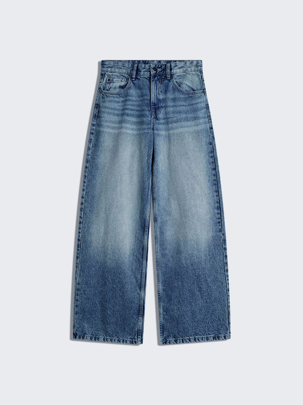 High-Waisted Straight-Leg Tapered Casual Multi-Color Ins Style Wide-Leg Floor-Length Jeans Pants