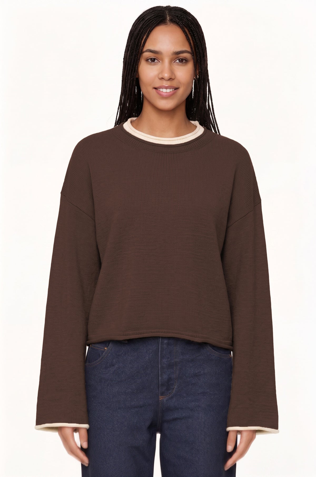 Women's loose round neck sweater