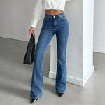 Women's Summer Elegant Flared Versatile Jeans, Slimming Fashion Long Pants