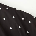 Loose zipper stand up collar polka dot pilot jacket