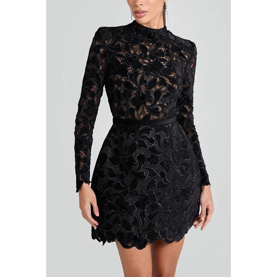 Vestido de manga larga con cremallera para mujer, de estilo casual y de fiesta