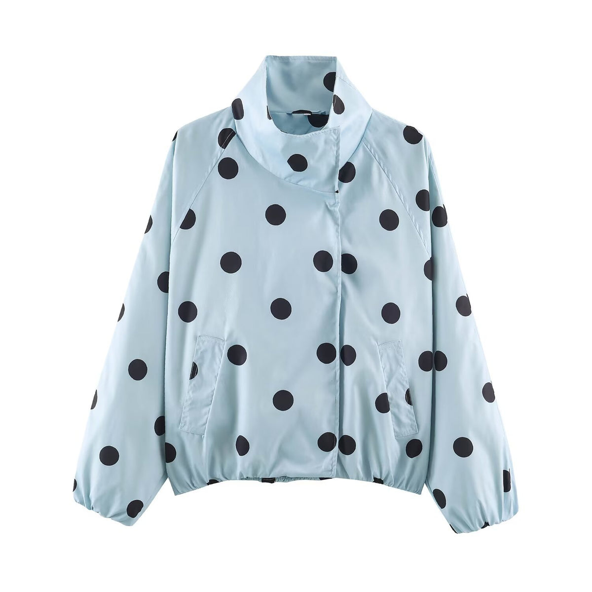 Street polka dot printed pilot jacket