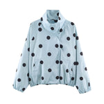 Street polka dot printed pilot jacket