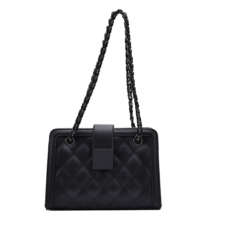 Bolso bandolera pequeño de piel sintética para mujer con cadena