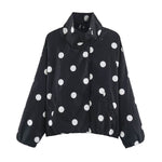 Street polka dot printed pilot jacket