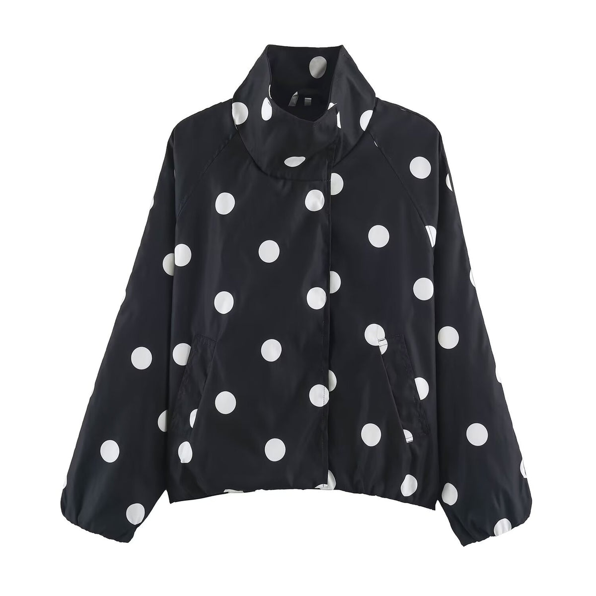 Street polka dot printed pilot jacket