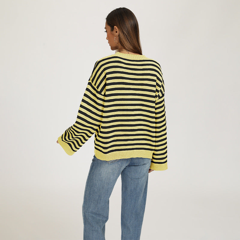 Striped loose sweater