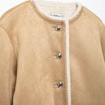 Double sided jacket with gold button decoration