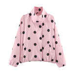 Street polka dot printed pilot jacket