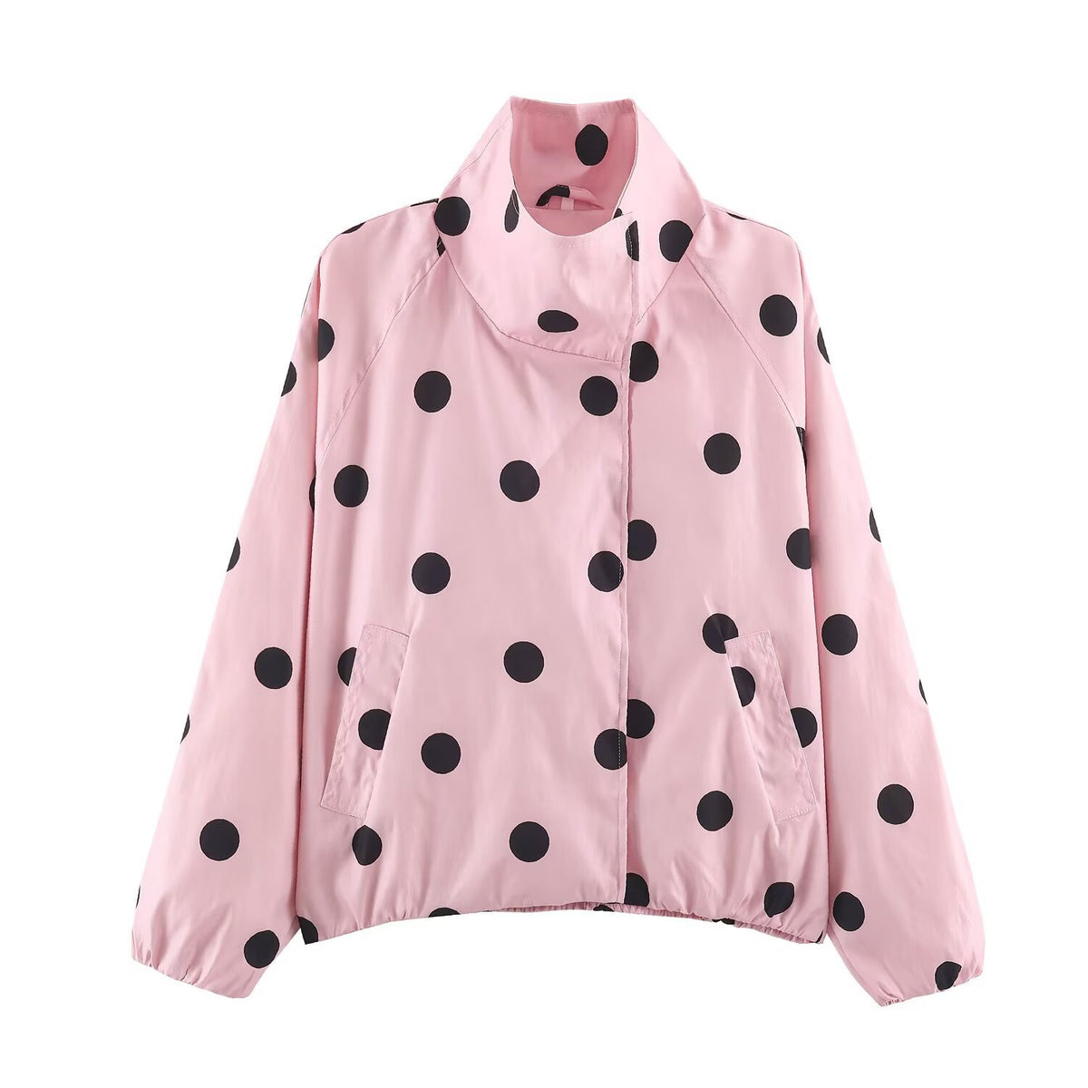 Street polka dot printed pilot jacket