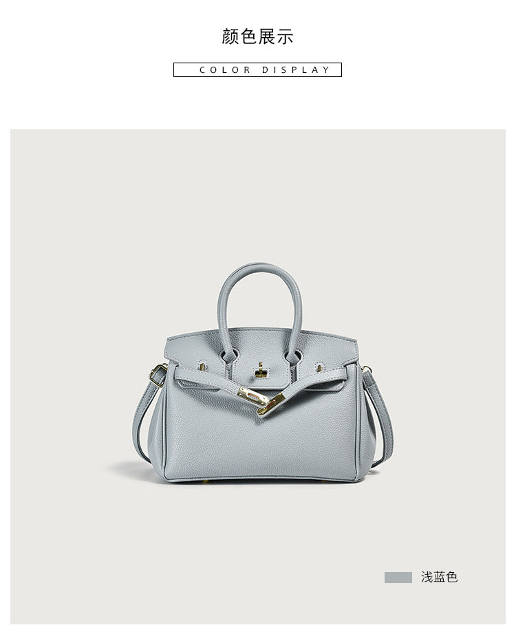 Bolso de mano clásico de piel sintética para mujer con asa superior