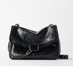 Bolso de hombro y bandolera para mujer con solapa y cadena, estilo vintage