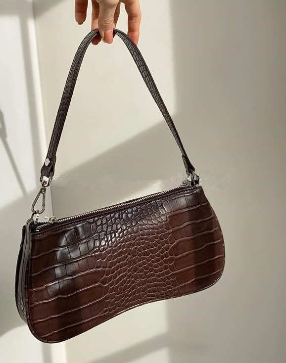 Bolso bandolera para mujer con efecto cocodrilo, estilo retro