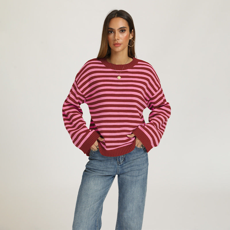 Striped loose sweater