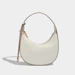 Bolso pequeño de hombro para mujer de piel sintética suave, con forma de media luna