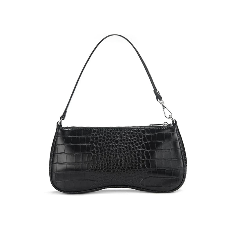 Bolso bandolera para mujer con efecto cocodrilo, estilo retro