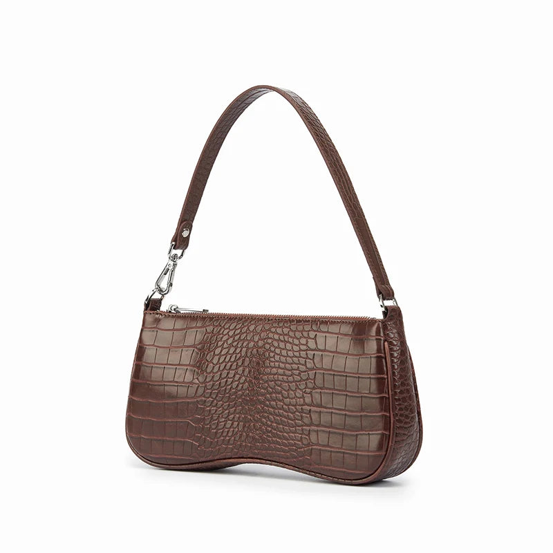 Bolso bandolera para mujer con efecto cocodrilo, estilo retro