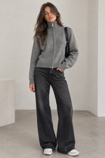 Zipper cardigan sweater