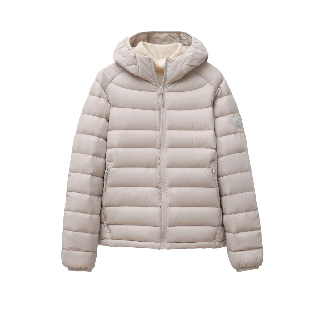 Chaqueta caqui con fondo blanco