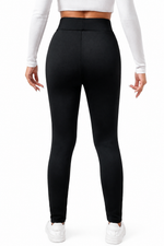 Black Fleece Lining Winter High Waist Leggings