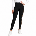 New Leopard Print Comfortable Casual Yoga Pants for Women, High Waist, Butt Lifting, Stretchy Long Pants