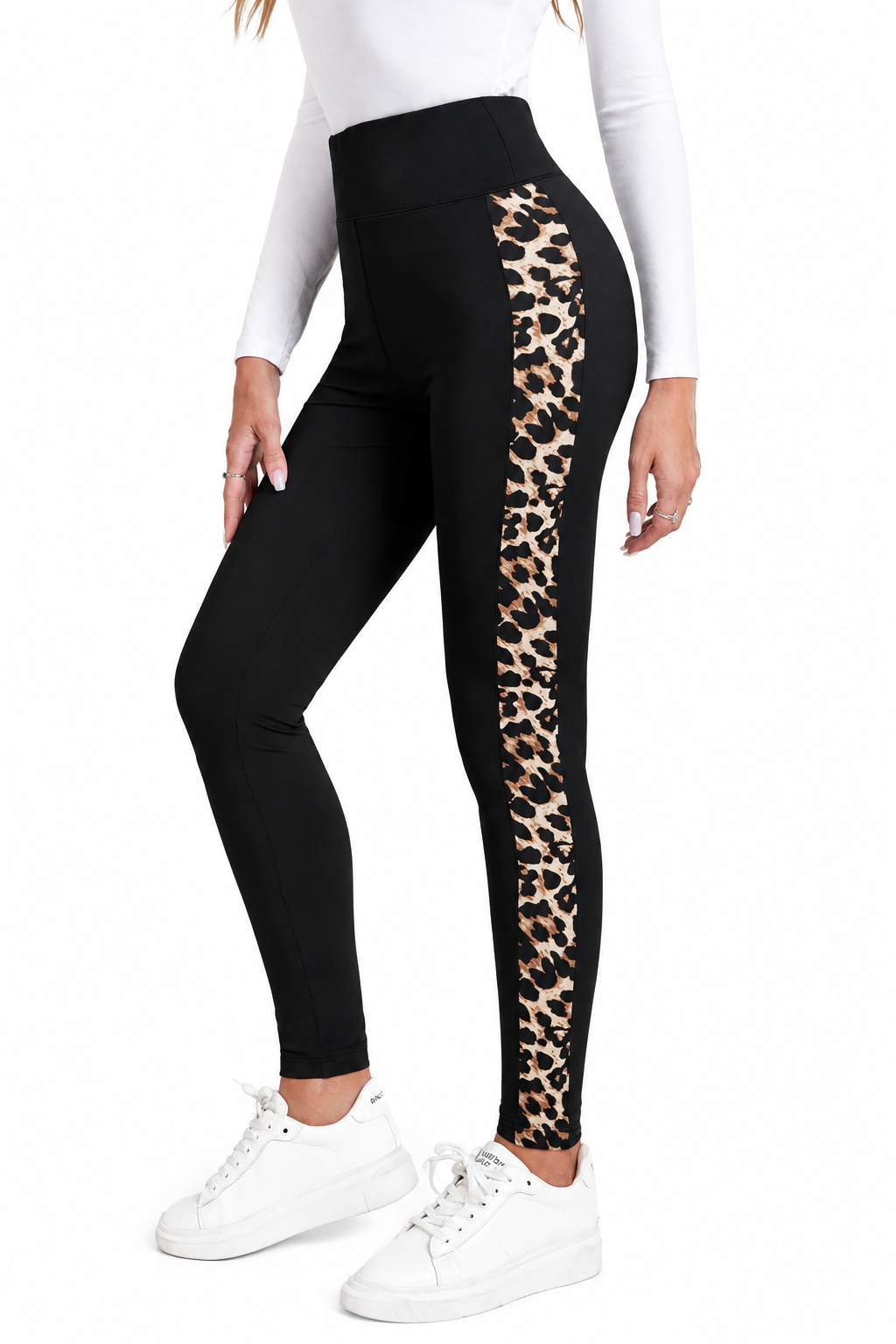 New Leopard Print Comfortable Casual Yoga Pants for Women, High Waist, Butt Lifting, Stretchy Long Pants