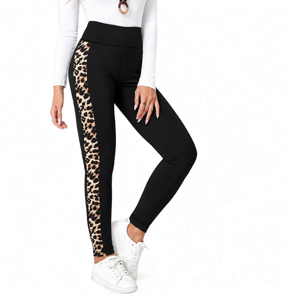 New Leopard Print Comfortable Casual Yoga Pants for Women, High Waist, Butt Lifting, Stretchy Long Pants