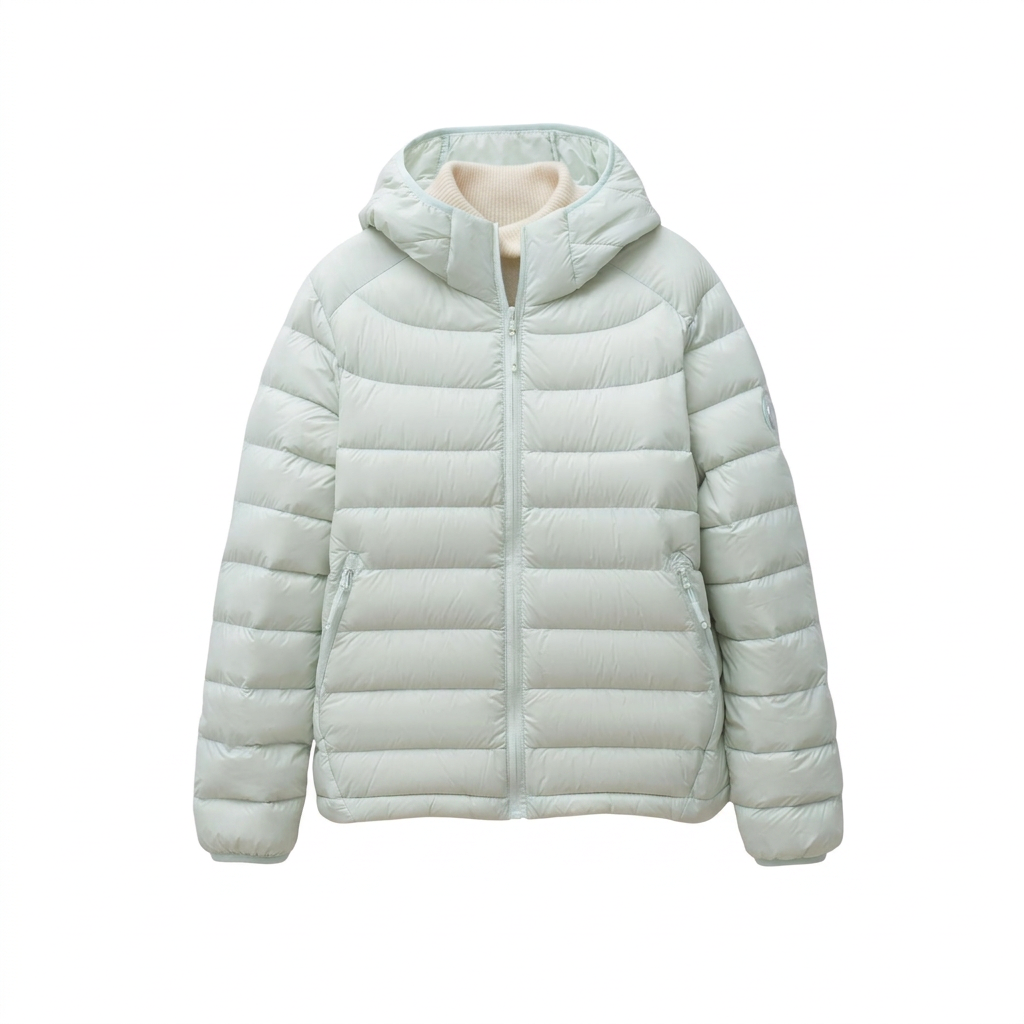 Chaqueta verde con fondo blanco