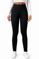 Black Fleece Lining Winter High Waist Leggings