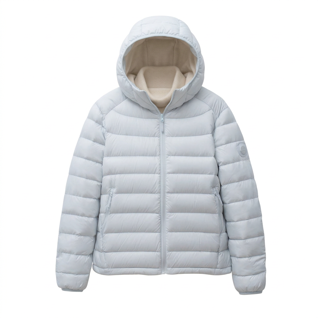 Chaqueta azul con fondo blanco