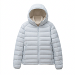Chaqueta azul con fondo blanco