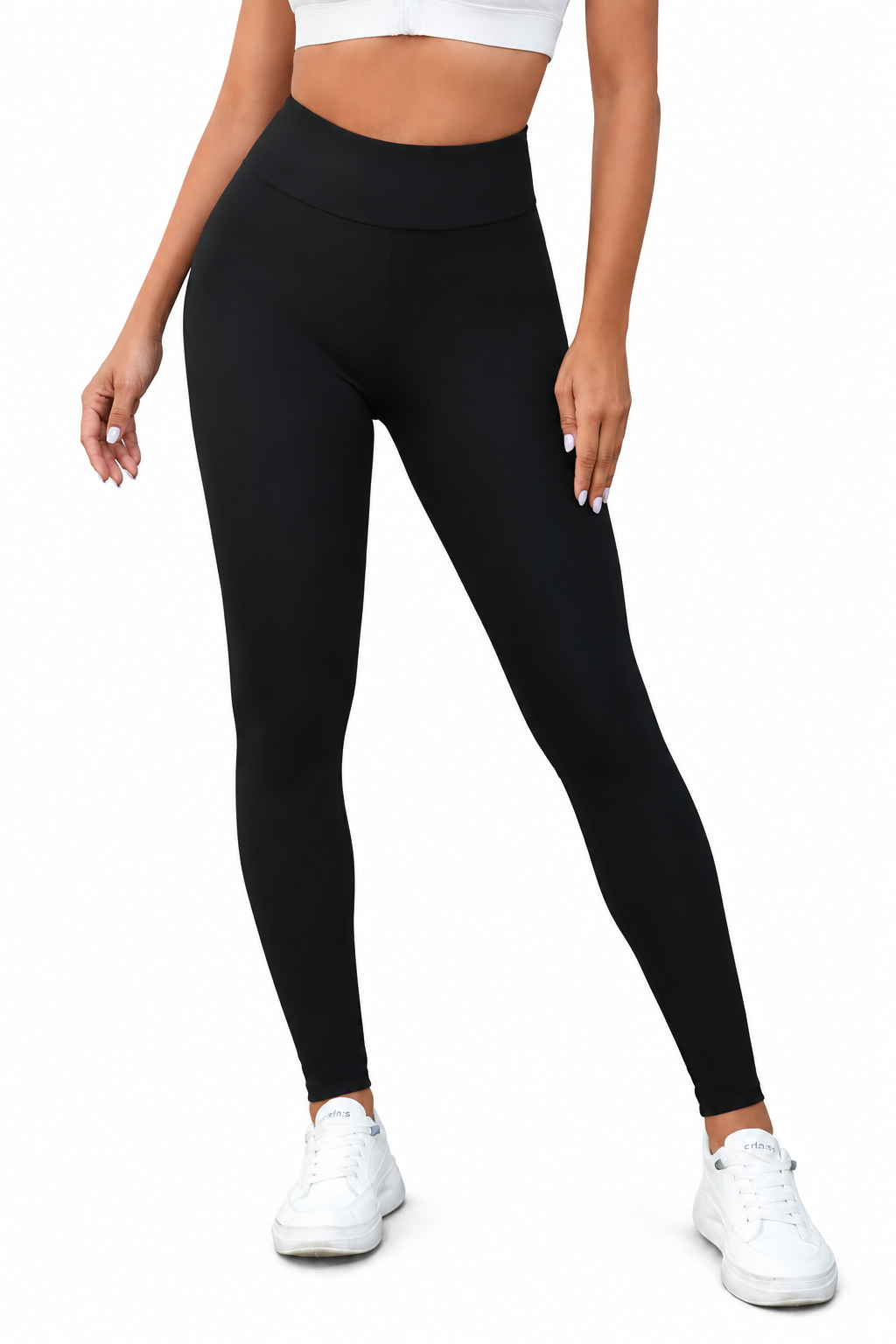 Black Criss Cross Tummy Control High Waist Leggings