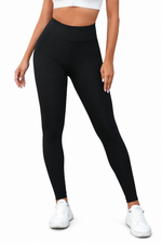 Black Criss Cross Tummy Control High Waist Leggings